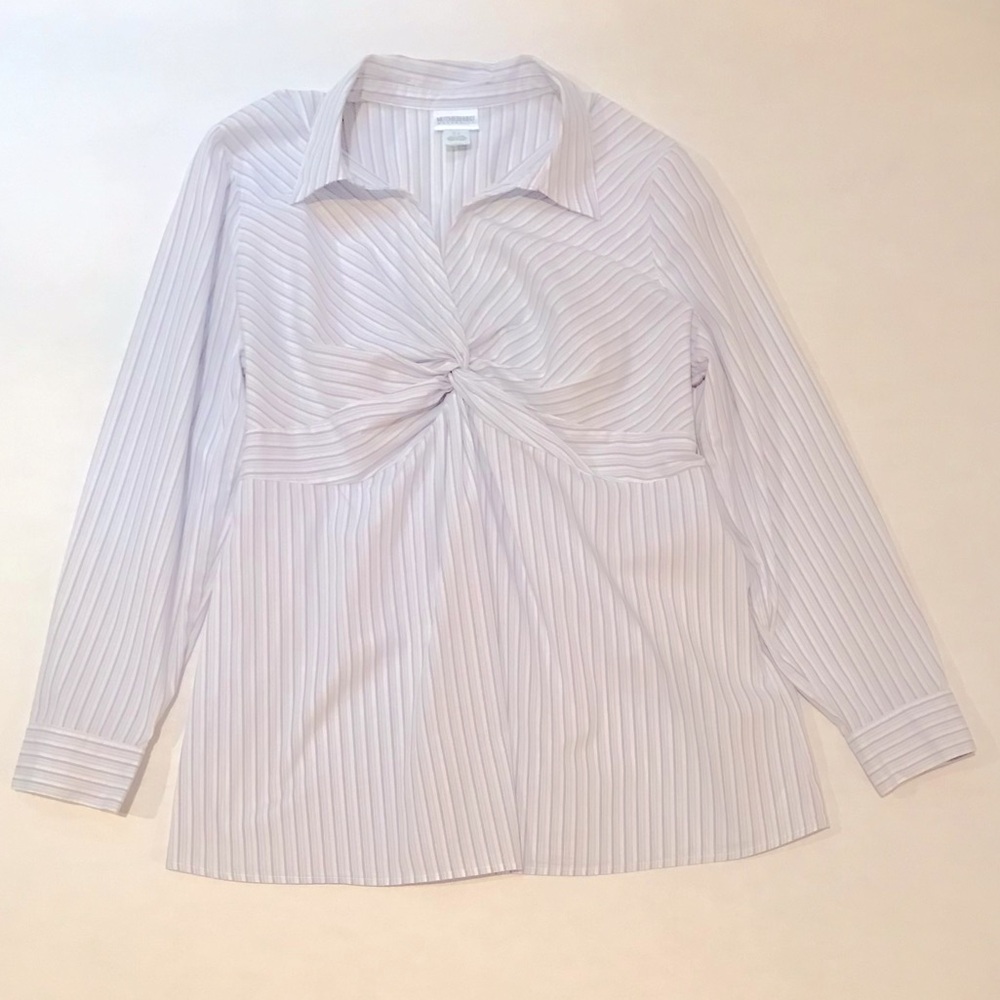 Motherhood Maternity Womens Size Large Blue/White/Gray Striped Top